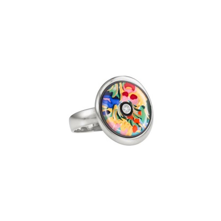 Bague FREYWILLE Hommage à Claude Monet en or blanc et email