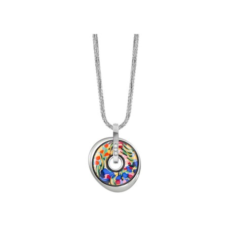 Pendentif FREYWILLE Hommage à Claude Monet en or blanc et email