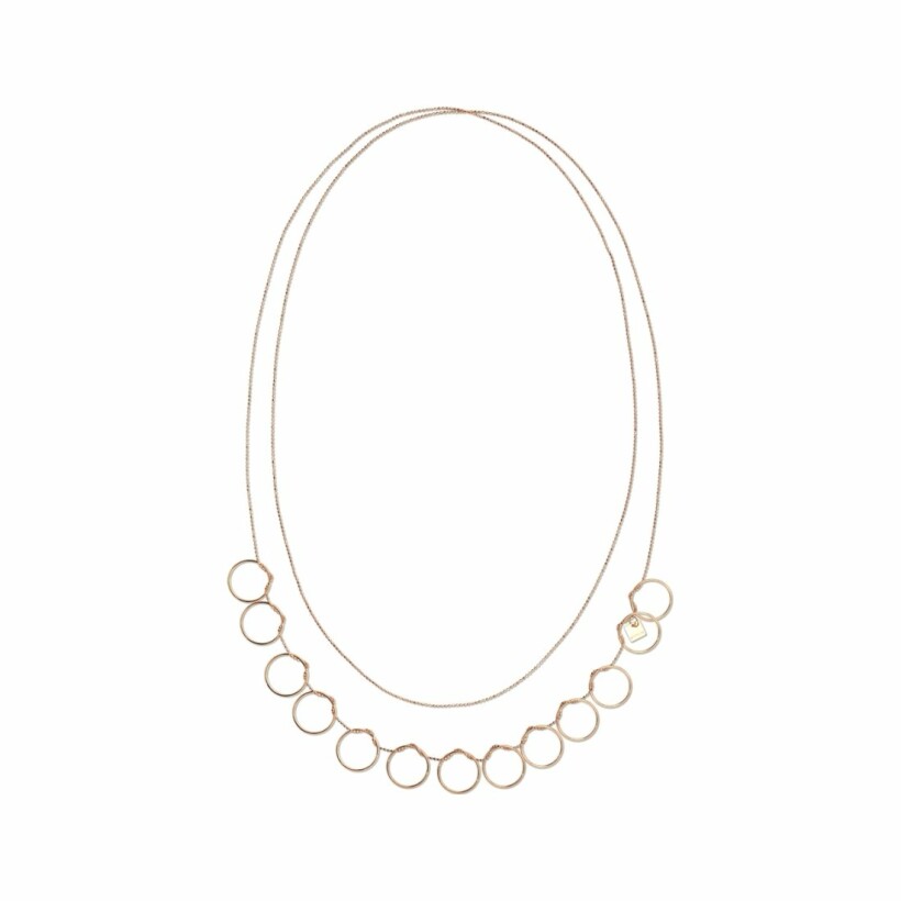Collier sautoir Ginette NY CIRCLES en or rose