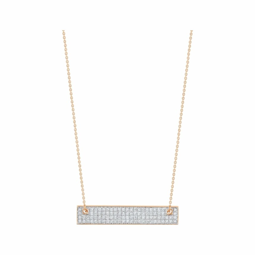 GINETTE NY BAGUETTES necklace, rose gold and diamonds