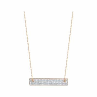 GINETTE NY BAGUETTES necklace, rose gold and diamonds