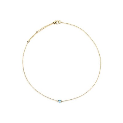 Collier Nanis Dancing Azure en or jaune, aigue-marine et topaze Bleu London