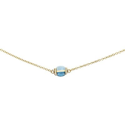 Collier Nanis Dancing Azure en or jaune, aigue-marine et topaze Bleu London