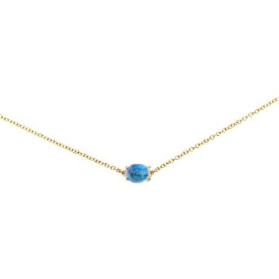 Collier Nanis Dancing Azure en or jaune, aigue-marine et topaze Bleu London