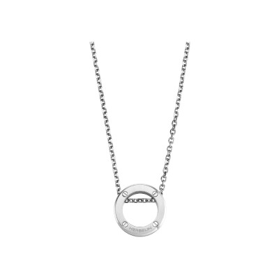 Collier Herbelin Newport Duo en acier brossé et vis en or jaune