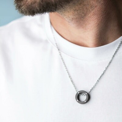 Collier Herbelin Newport Duo en titane sablé