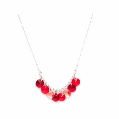 Collier Indicolite Helen en argent et cristaux rouges