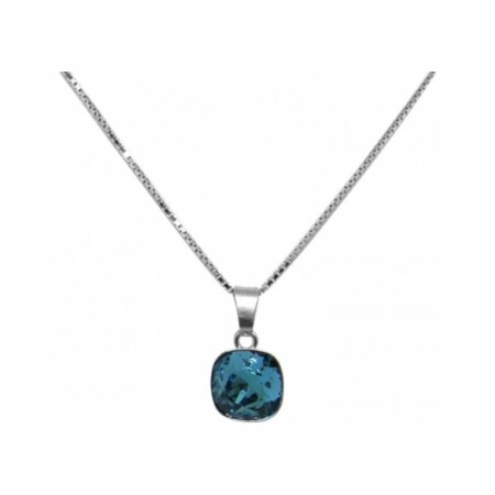 Collier Indicolite Mona en argent rhodié et cristal