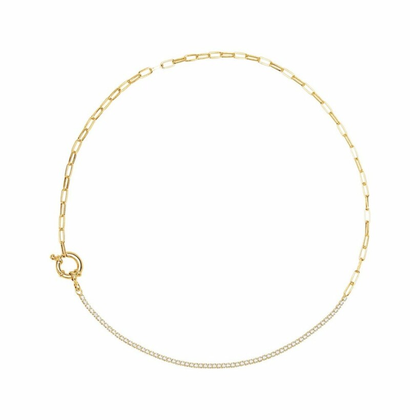 Collier PDPaola Daze Mirage Gold en argent doré et oxydes de zirconium