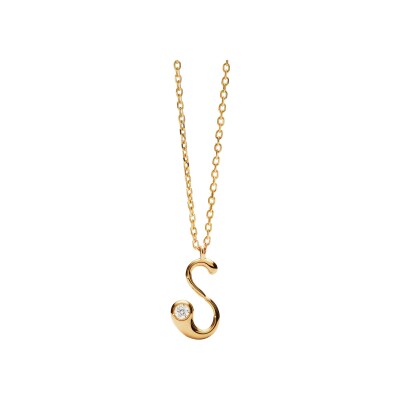 Collier PDPaola Signature Essential Initials en argent et oxyde de zirconium