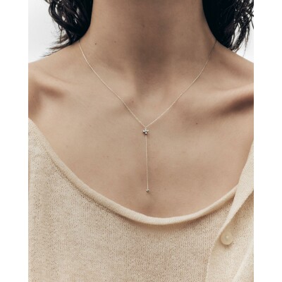 Collier PDPaola Maggie en or blanc et diamant de synthèse