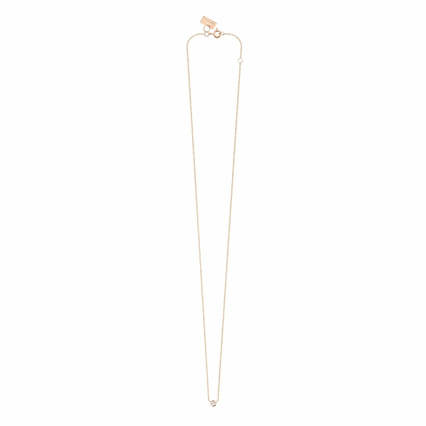 Collier Vanrycke One en or rose et 1 diamant