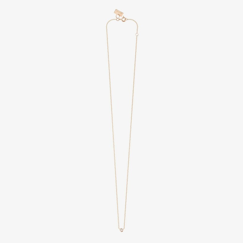 Collier Vanrycke One en or rose et 1 diamant