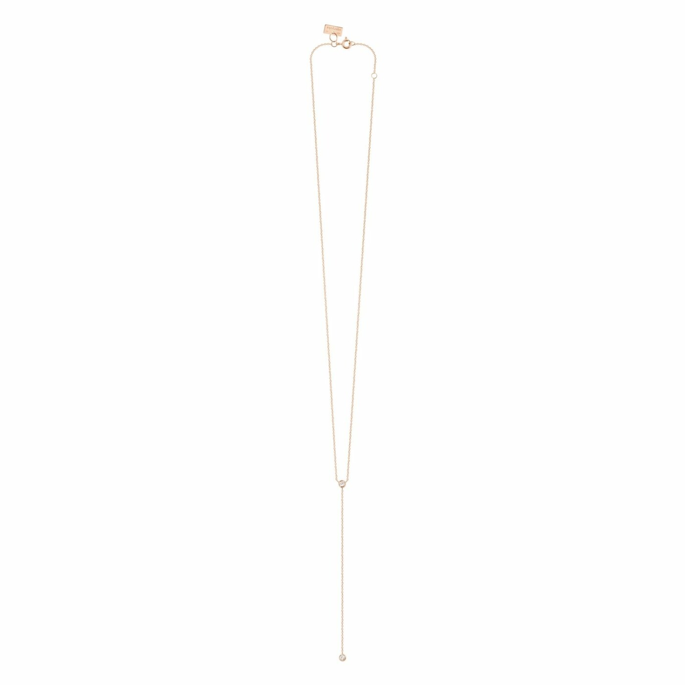 Collier pendant Vanrycke One en or rose et 2 diamants