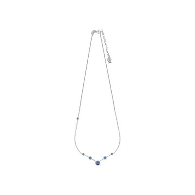 Collier Clio Blue en argent rhodié et cristal