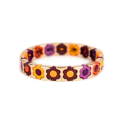 Bracelet Simone à Bordeaux Coachella Coucher De Soleil en métal doré émaillé