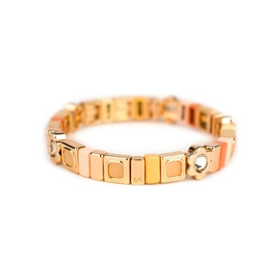 Bracelet Simone à Bordeaux Coachella Ethnique Dune en métal doré émaillé