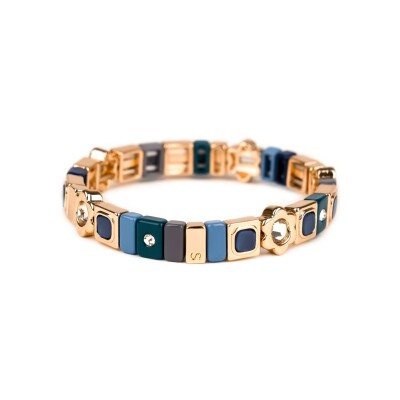 Bracelet Simone à Bordeaux Coachella Ethnique Les Toits De Paris en métal doré émaillé