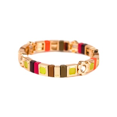 Bracelet Simone à Bordeaux Coachella Ethnique Odéon en métal doré émaillé