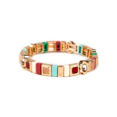 Bracelet Simone à Bordeaux Coachella Ethnique Opéra en métal doré émaillé