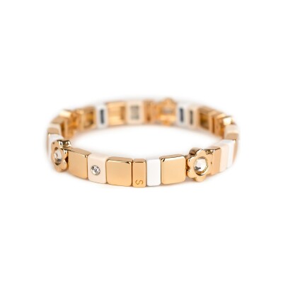 Bracelet Simone à Bordeaux Coachella Ethnique Pure en métal doré émaillé