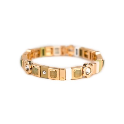 Bracelet Simone à Bordeaux Coachella Ethnique Siesta en métal doré émaillé