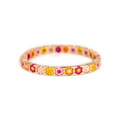 Bracelet Simone à Bordeaux Coachella Mini Coup De Foudre en métal doré émaillé