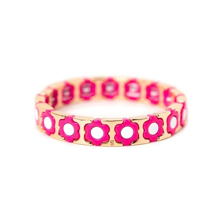 Bracelet Simone à Bordeaux Coachella en métal émaillé rose