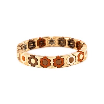 Bracelet Simone à Bordeaux Coachella Trésor en métal doré émaillé