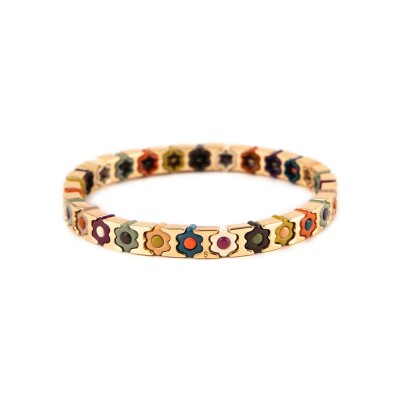 Bracelet Simone à Bordeaux Coachella Mini Canopée en métal doré émaillé