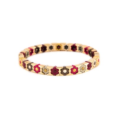 Bracelet Simone à Bordeaux Coachella Mini Cocon en métal doré émaillé