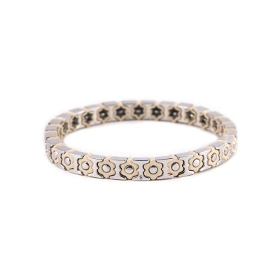 Bracelet Simone à Bordeaux Coachella Mini Silver Beige en métal émaillé