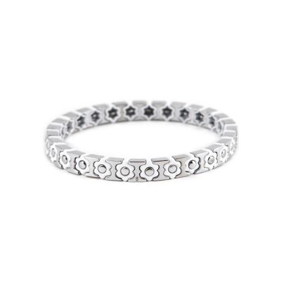 Bracelet Simone à Bordeaux Coachella Mini Silver Blanc en métal émaillé