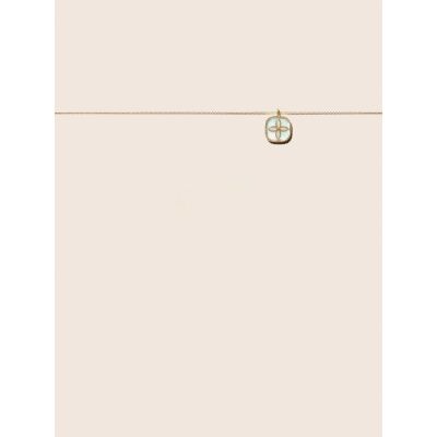 Collier Pascale Monvoisin Bowie en or jaune, pierre de lune et opale Australienne
