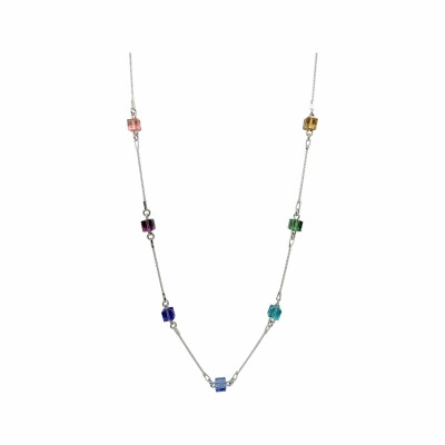 Collier Indicolite en argent et cristaux