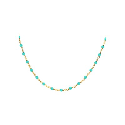 Collier Orus Bijoux en argent doré et amazonite