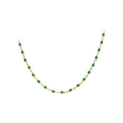 Collier Orus Bijoux en argent doré et onyx vert