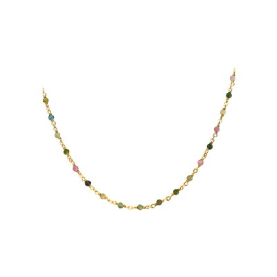 Collier Orus Bijoux en argent doré et tourmaline
