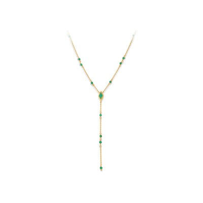 Collier Orus Bijoux en argent doré et onyx vert