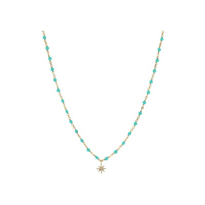 Collier Orus Bijoux en argent doré et amazonite
