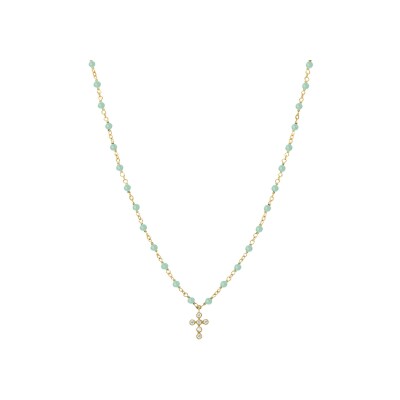 Collier Orus Bijoux en argent doré et amazonite
