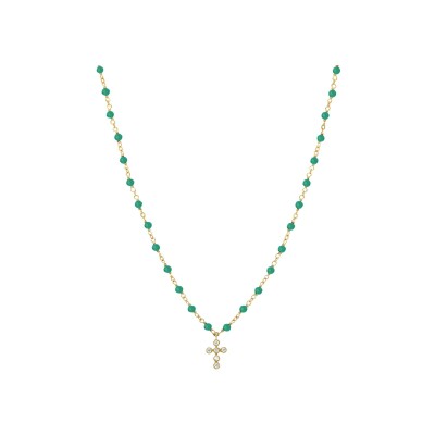 Collier Orus Bijoux en argent doré et onyx vert