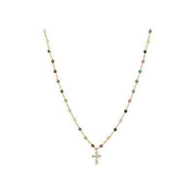 Collier Orus Bijoux en argent doré et tourmaline
