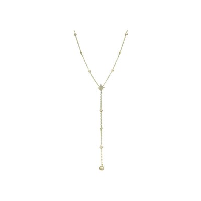 Collier Orus Bijoux en argent doré, perle d'eau douce et topaze blanche