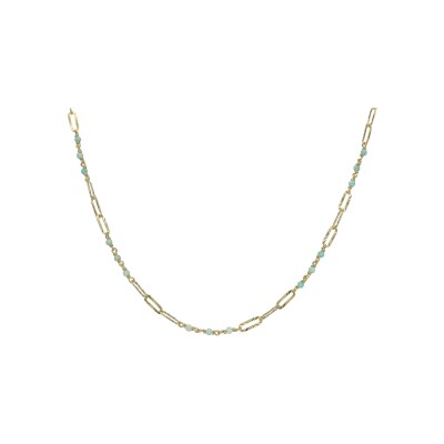 Collier Orus Bijoux en argent doré et amazonite
