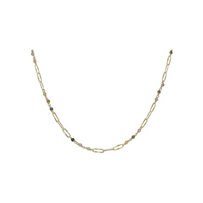 Collier Orus Bijoux en argent doré et tourmaline