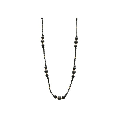 Collier Orus Bijoux en argent doré et spinelle noire