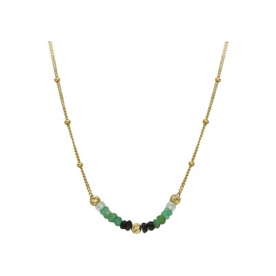 Collier Orus Bijoux en argent doré et emeraude