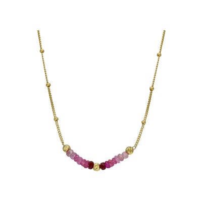 Collier Orus Bijoux en argent doré et rubis