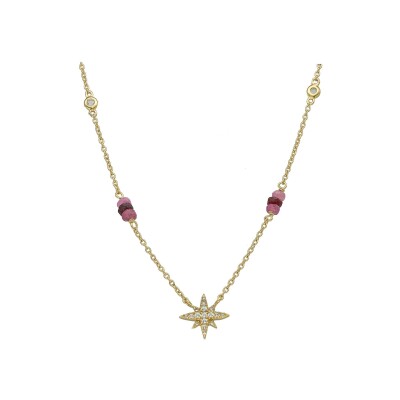 Collier Orus Bijoux en argent doré et rubis